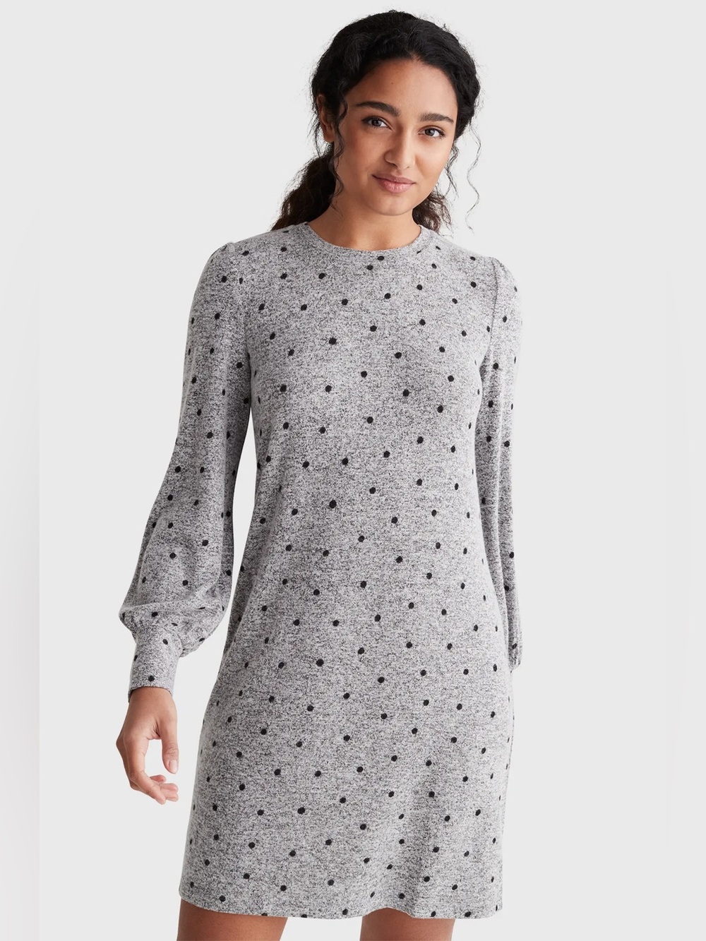 NWT- Lucky Brand Cozy Knit Polka Dot Printed Dress